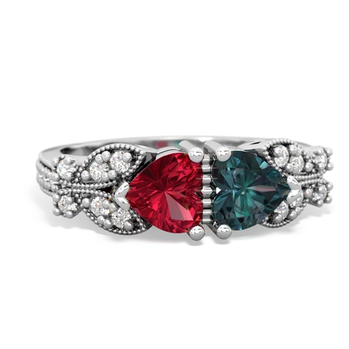 lab ruby-alexandrite keepsake butterfly ring