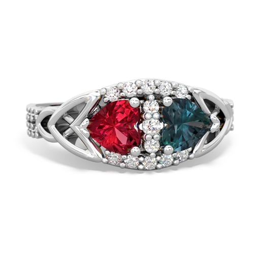 lab ruby-alexandrite keepsake engagement ring