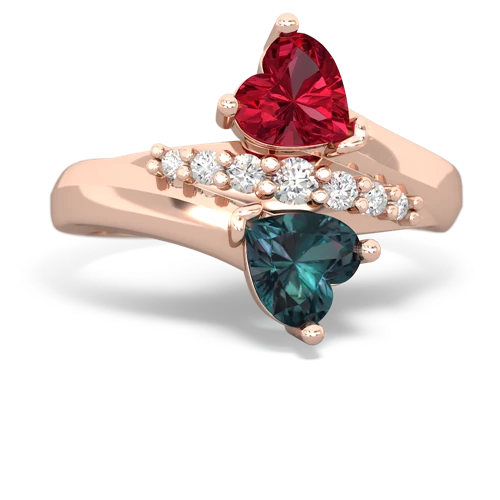 lab ruby-alexandrite modern ring