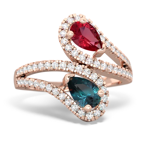 Lab Ruby Lab Created Ruby with Lab Created Alexandrite Diamond Dazzler ring Ring