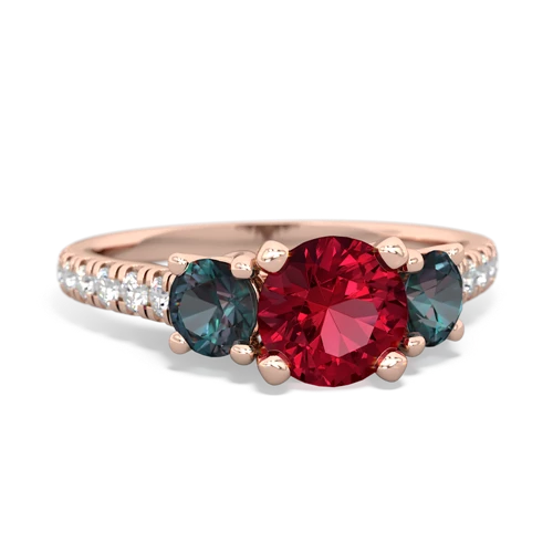 lab ruby-alexandrite trellis pave ring