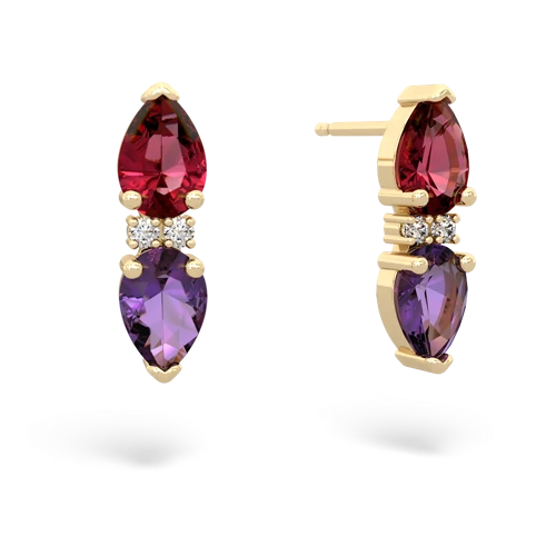 lab ruby-amethyst bowtie earrings