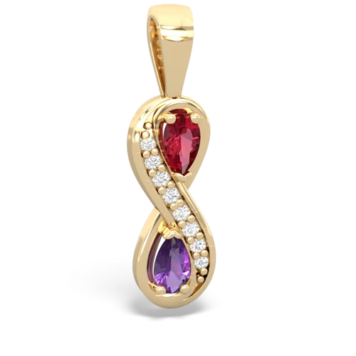 lab ruby-amethyst keepsake infinity pendant