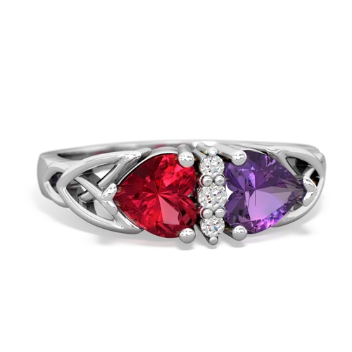 lab ruby-amethyst celtic ring