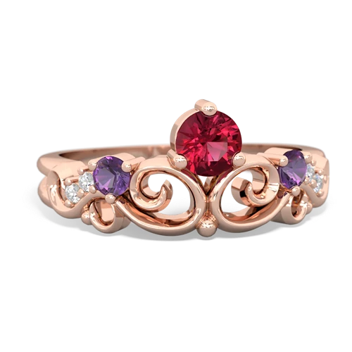 lab ruby-amethyst crown keepsake ring