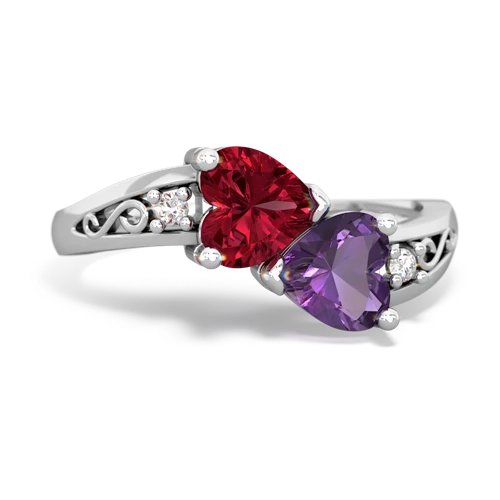 lab ruby-amethyst filligree ring