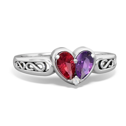 lab ruby-amethyst filligree ring