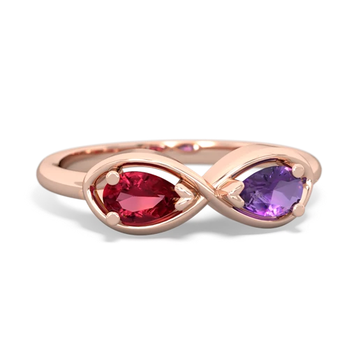 Lab Ruby Lab Created Ruby with Genuine Amethyst Infinity ring Ring