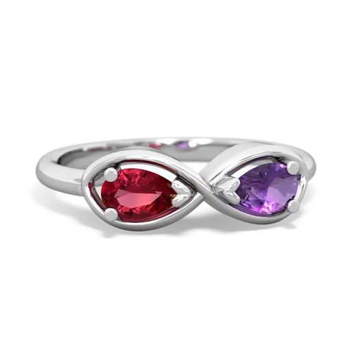 Lab Ruby Lab Created Ruby with Genuine Amethyst Infinity ring Ring