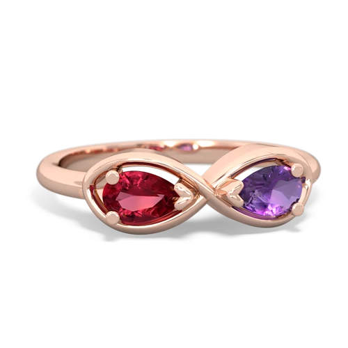 lab ruby-amethyst infinity ring