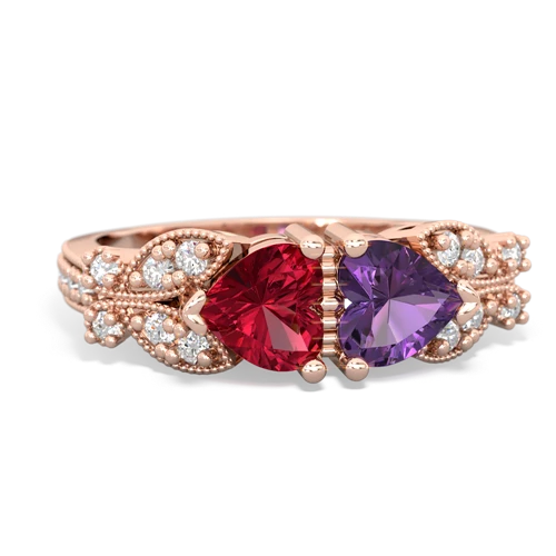 lab ruby-amethyst keepsake butterfly ring