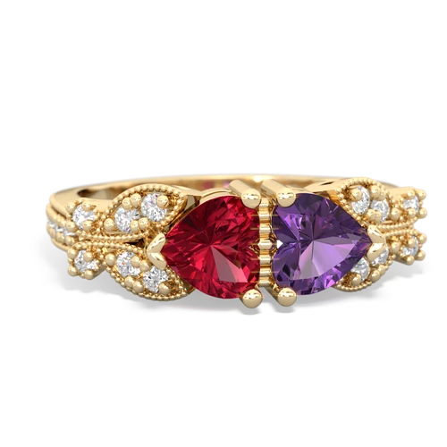 lab ruby-amethyst keepsake butterfly ring