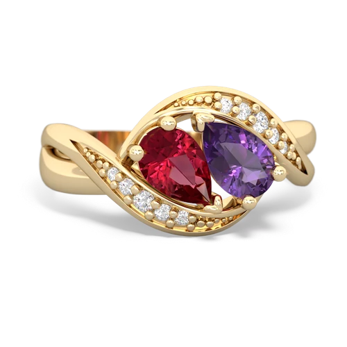 Lab Ruby Lab Created Ruby with Genuine Amethyst Summer Winds ring Ring