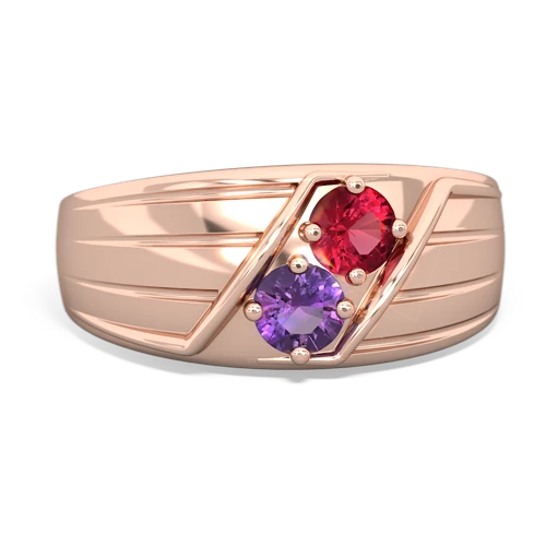 lab ruby-amethyst mens ring