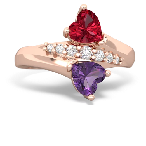 lab ruby-amethyst modern ring