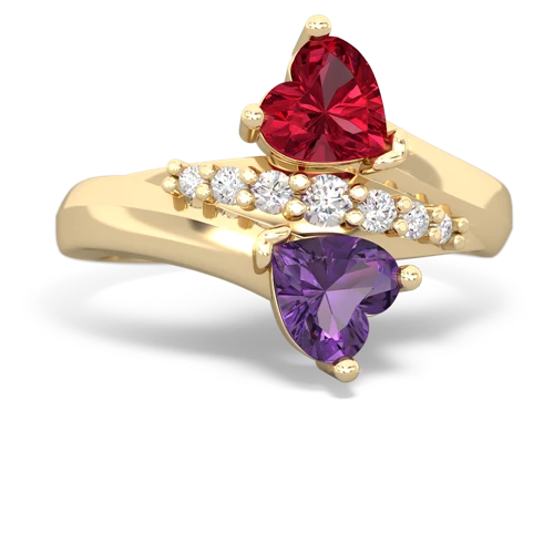 lab ruby-amethyst modern ring