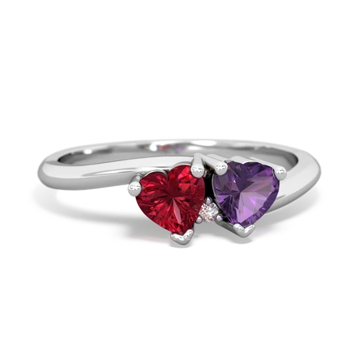 lab ruby-amethyst sweethearts promise ring