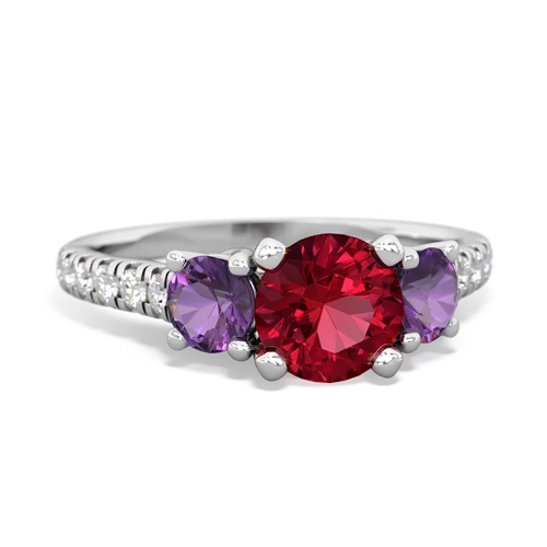 lab ruby-amethyst trellis pave ring