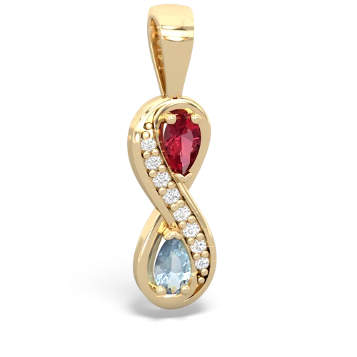 lab ruby-aquamarine keepsake infinity pendant
