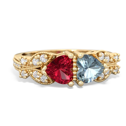 lab ruby-aquamarine keepsake butterfly ring