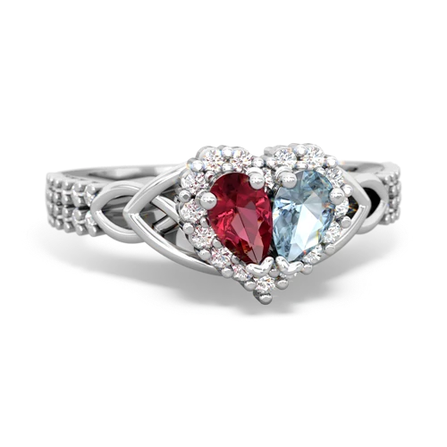 lab ruby-aquamarine keepsake engagement ring