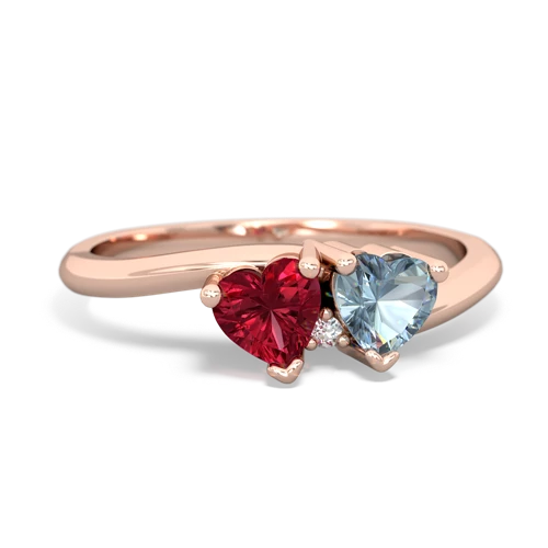 lab ruby-aquamarine sweethearts promise ring