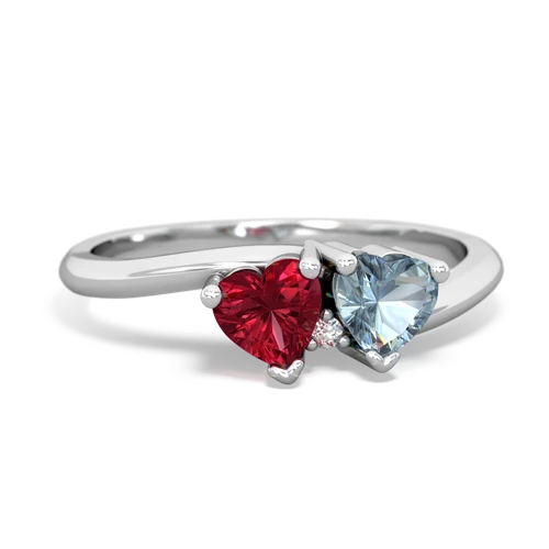 lab ruby-aquamarine sweethearts promise ring