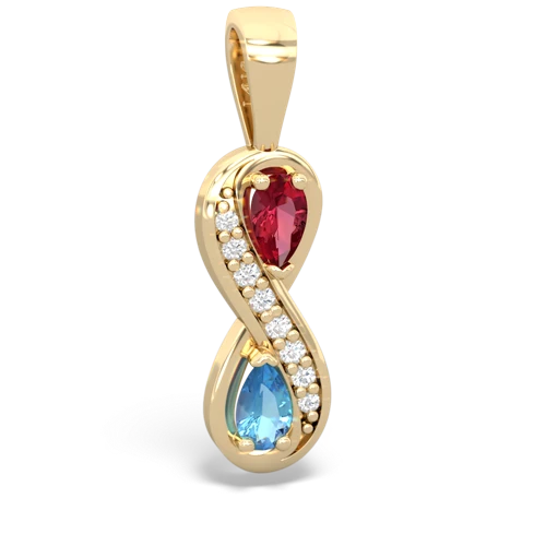 lab ruby-blue topaz keepsake infinity pendant