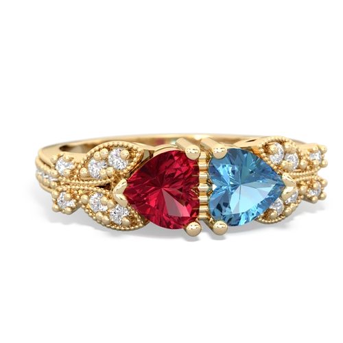 lab ruby-blue topaz keepsake butterfly ring