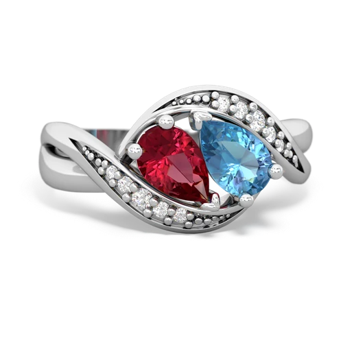 lab ruby-blue topaz keepsake curls ring