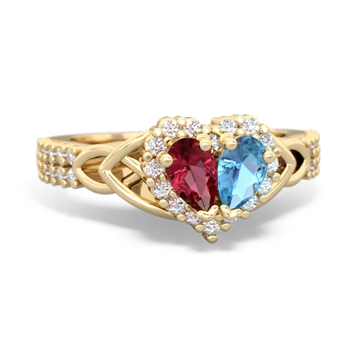 lab ruby-blue topaz keepsake engagement ring
