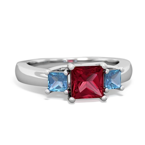 lab ruby-blue topaz timeless ring