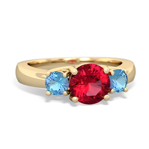 lab ruby-blue topaz timeless ring