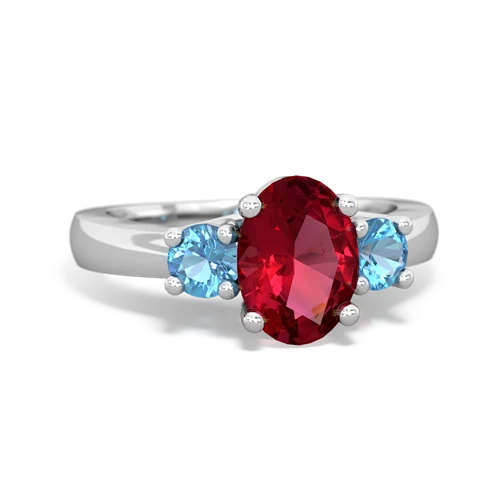 lab ruby-blue topaz timeless ring