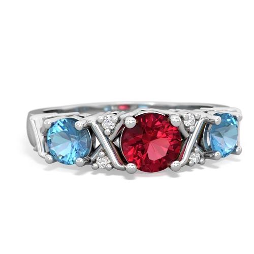 lab ruby-blue topaz timeless ring