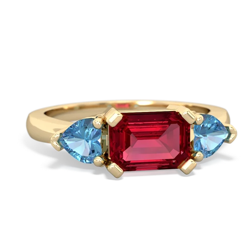 lab ruby-blue topaz timeless ring