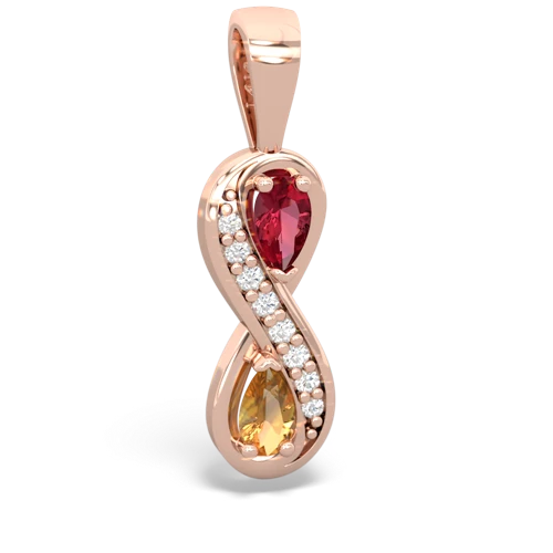 lab ruby-citrine keepsake infinity pendant