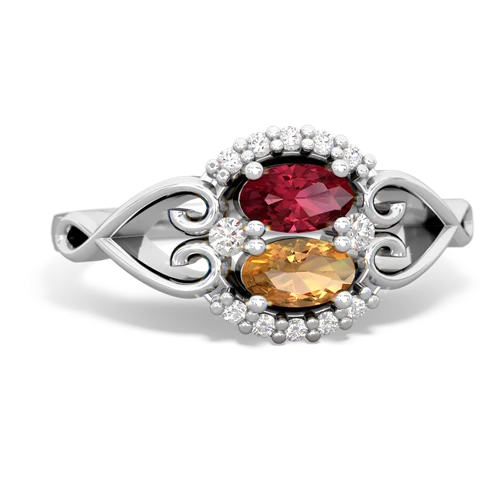 lab ruby-citrine antique keepsake ring