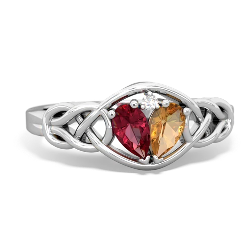 lab ruby-citrine celtic knot ring