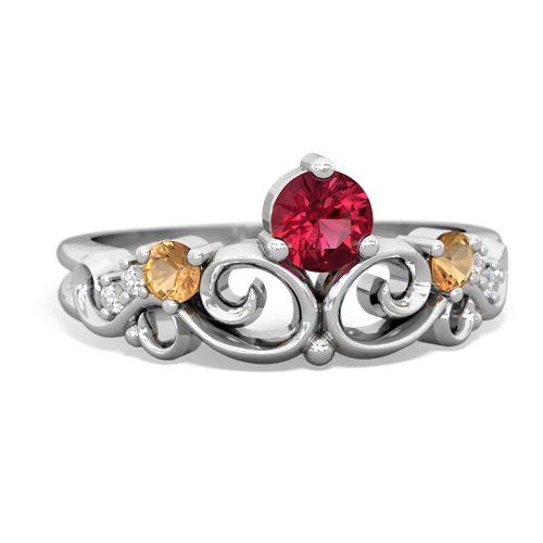 lab ruby-citrine crown keepsake ring