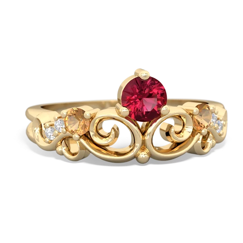 lab ruby-citrine crown keepsake ring