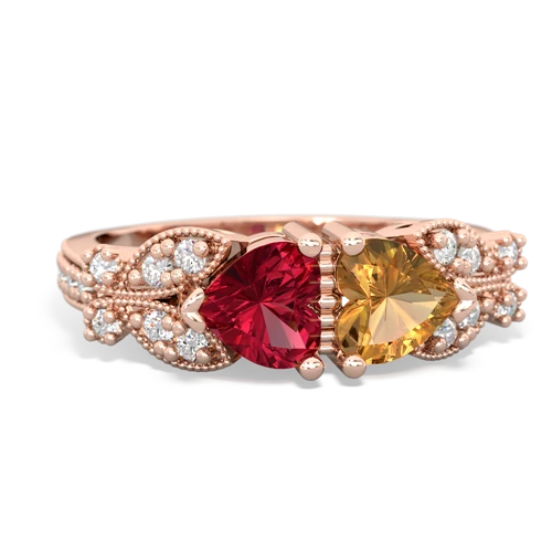 lab ruby-citrine keepsake butterfly ring