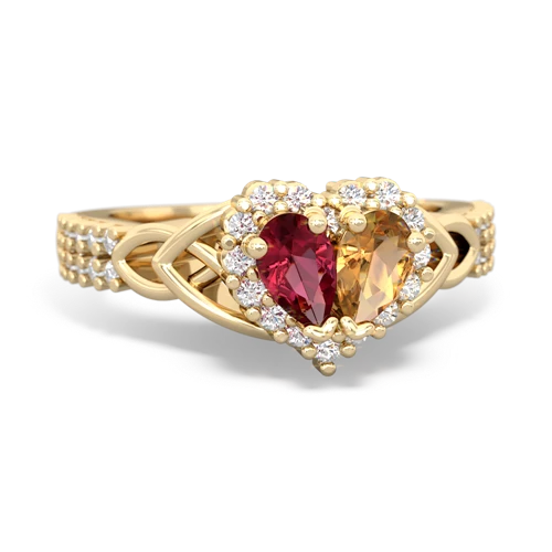 lab ruby-citrine keepsake engagement ring