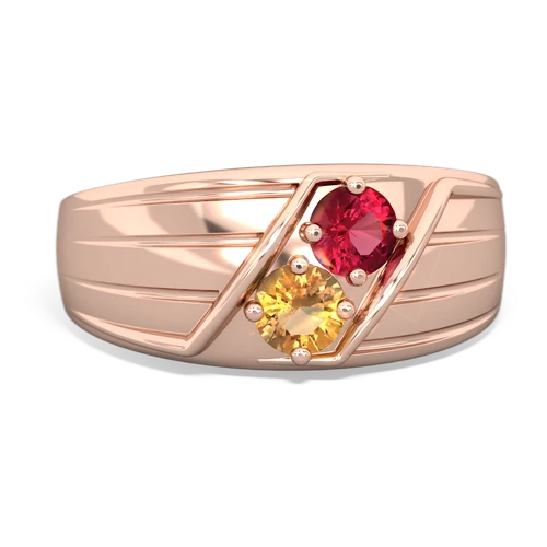 lab ruby-citrine mens ring