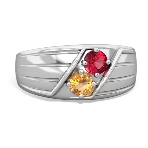 lab ruby-citrine mens ring