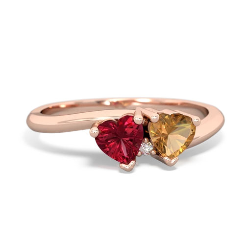 lab ruby-citrine sweethearts promise ring