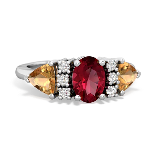 lab ruby-citrine timeless ring