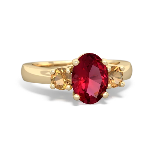 lab ruby-citrine timeless ring