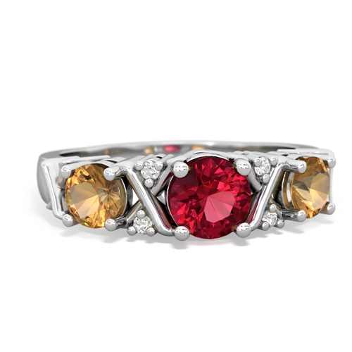 lab ruby-citrine timeless ring