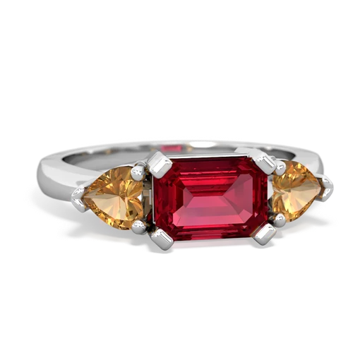 lab ruby-citrine timeless ring